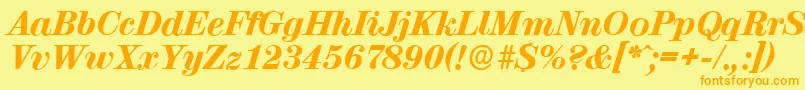 ValenciaserialHeavyItalic Font – Orange Fonts on Yellow Background