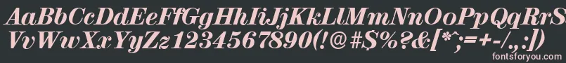 ValenciaserialHeavyItalic Font – Pink Fonts on Black Background