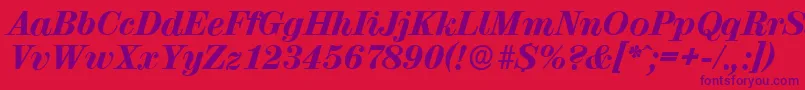 ValenciaserialHeavyItalic Font – Purple Fonts on Red Background