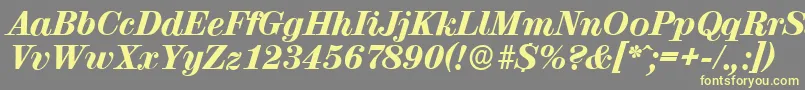 ValenciaserialHeavyItalic Font – Yellow Fonts on Gray Background