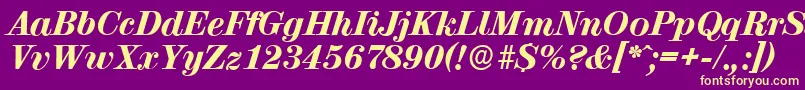 ValenciaserialHeavyItalic Font – Yellow Fonts on Purple Background