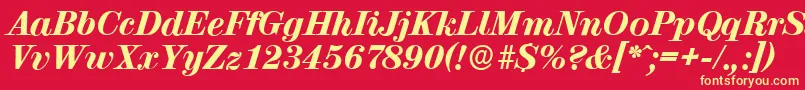 ValenciaserialHeavyItalic Font – Yellow Fonts on Red Background