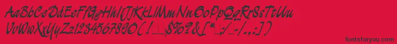 Demian Font – Black Fonts on Red Background