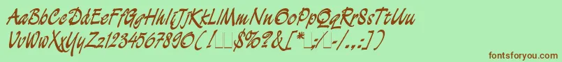 Demian Font – Brown Fonts on Green Background