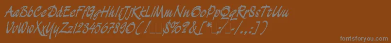 フォントDemian – 茶色の背景に灰色の文字