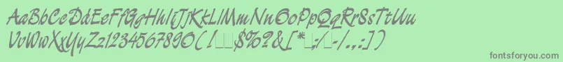 フォントDemian – 緑の背景に灰色の文字