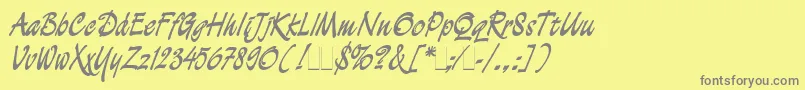 フォントDemian – 黄色の背景に灰色の文字