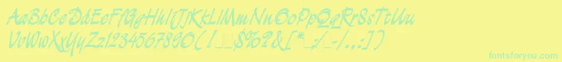 Czcionka Demian – zielone czcionki na żółtym tle