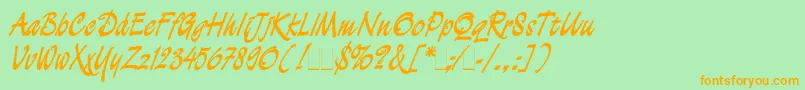 Demian Font – Orange Fonts on Green Background