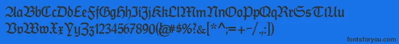 CatfrankenDeutsch Font – Black Fonts on Blue Background