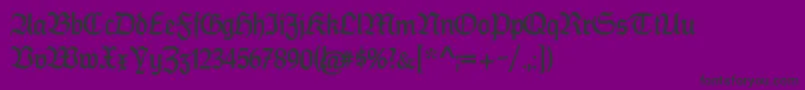 Czcionka CatfrankenDeutsch – czarne czcionki na fioletowym tle