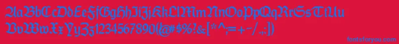CatfrankenDeutsch Font – Blue Fonts on Red Background