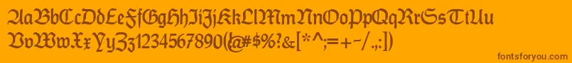 CatfrankenDeutsch Font – Brown Fonts on Orange Background