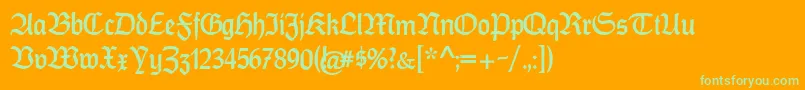 CatfrankenDeutsch Font – Green Fonts on Orange Background