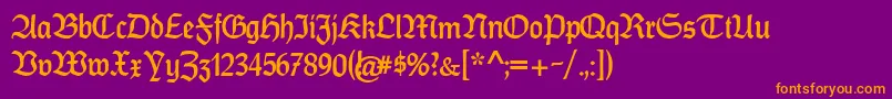 CatfrankenDeutsch Font – Orange Fonts on Purple Background