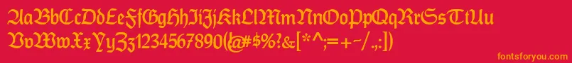 CatfrankenDeutsch-Schriftart – Orangefarbene Schriften auf rotem Hintergrund