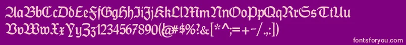 フォントCatfrankenDeutsch – 紫の背景にピンクのフォント