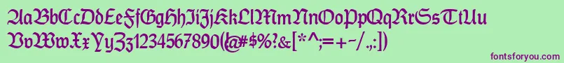 CatfrankenDeutsch Font – Purple Fonts on Green Background