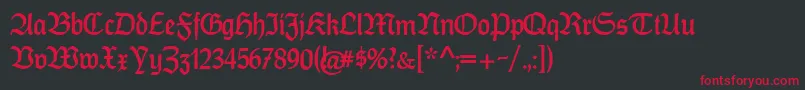 CatfrankenDeutsch Font – Red Fonts on Black Background