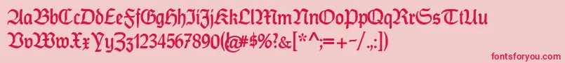 CatfrankenDeutsch Font – Red Fonts on Pink Background