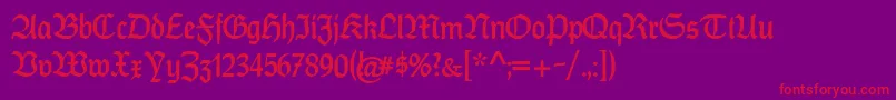 CatfrankenDeutsch Font – Red Fonts on Purple Background