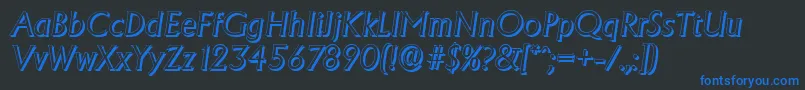 AdelonshadowLightItalic Font – Blue Fonts on Black Background