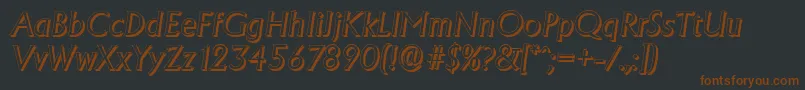 AdelonshadowLightItalic Font – Brown Fonts on Black Background