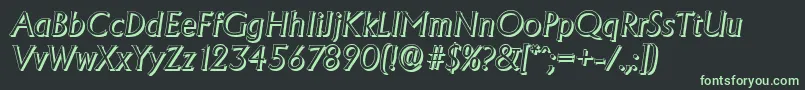 AdelonshadowLightItalic Font – Green Fonts on Black Background