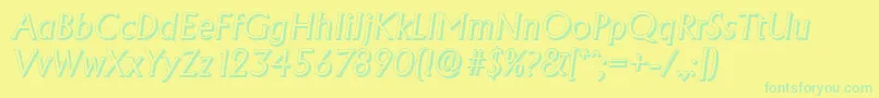 AdelonshadowLightItalic Font – Green Fonts on Yellow Background