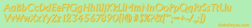 AdelonshadowLightItalic Font – Orange Fonts on Green Background