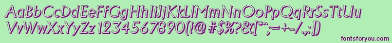 AdelonshadowLightItalic Font – Purple Fonts on Green Background