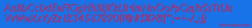 AdelonshadowLightItalic Font – Red Fonts on Blue Background