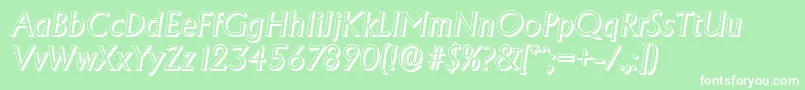 AdelonshadowLightItalic Font – White Fonts on Green Background