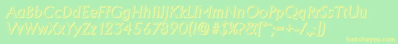 AdelonshadowLightItalic Font – Yellow Fonts on Green Background