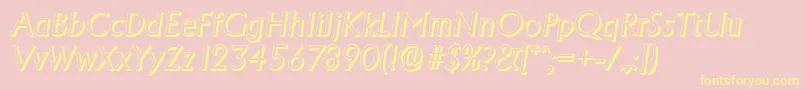 AdelonshadowLightItalic Font – Yellow Fonts on Pink Background