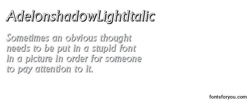 AdelonshadowLightItalic Font