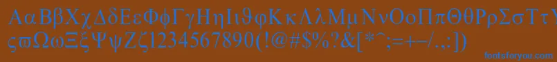Greco Font – Blue Fonts on Brown Background