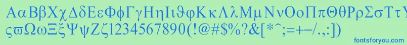 Greco Font – Blue Fonts on Green Background