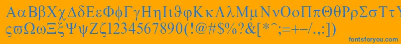 Greco Font – Blue Fonts on Orange Background