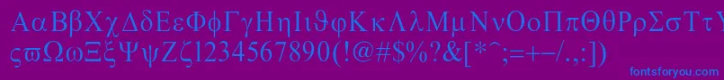 Greco Font – Blue Fonts on Purple Background