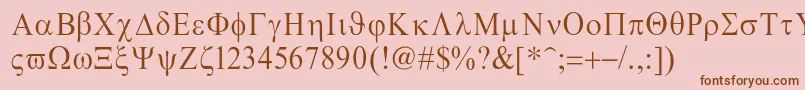 Greco Font – Brown Fonts on Pink Background