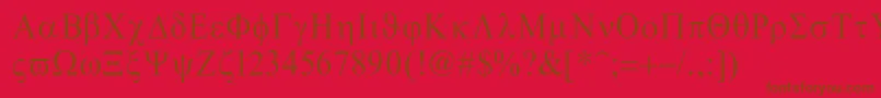 Greco Font – Brown Fonts on Red Background