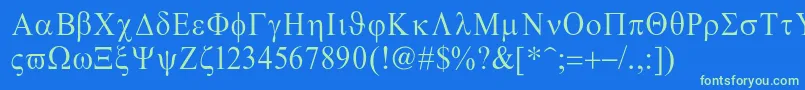 Greco Font – Green Fonts on Blue Background