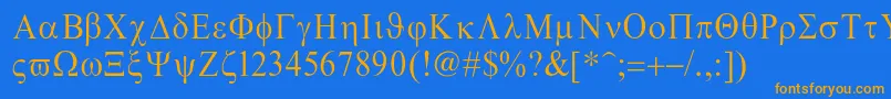 Greco Font – Orange Fonts on Blue Background