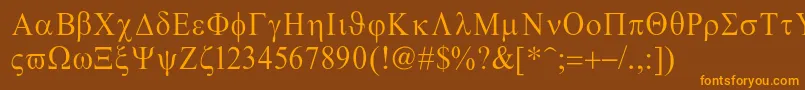 Greco Font – Orange Fonts on Brown Background