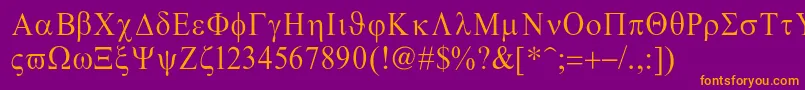 Greco Font – Orange Fonts on Purple Background