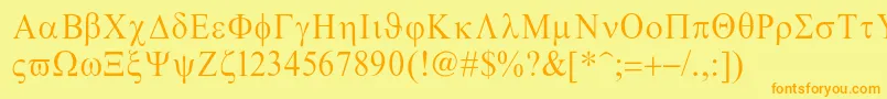 Greco Font – Orange Fonts on Yellow Background