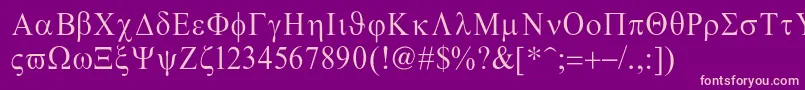 Greco Font – Pink Fonts on Purple Background