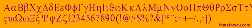 Greco Font – Purple Fonts on Orange Background