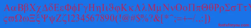 Greco Font – Red Fonts on Blue Background